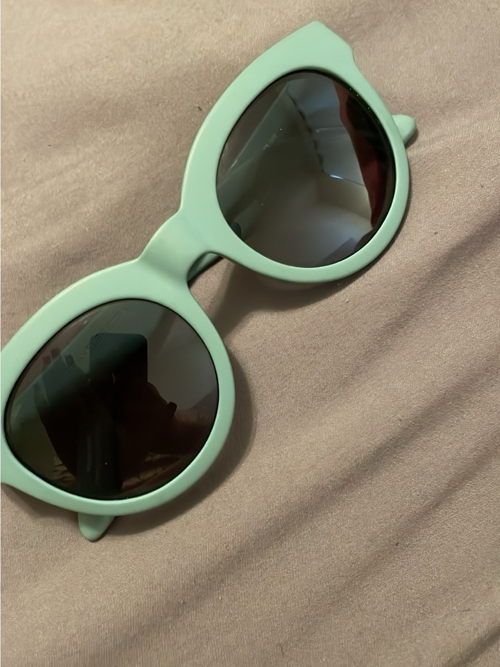 Toms Mint Green Round Sunglasses with Dark Lenses